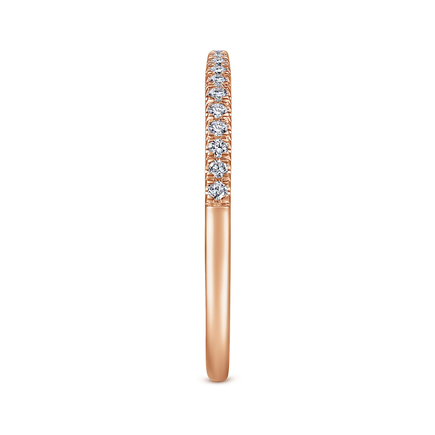 14K Rose Gold Matching Diamond Wedding Band - 0.15 ct - Shot 5