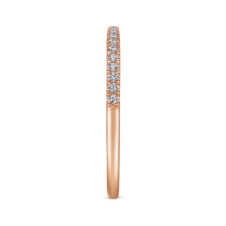 14K Rose Gold Matching Diamond Wedding Band - 0.15 ct - Shot 5
