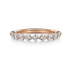 14K Rose Gold Matching Diamond Wedding Band