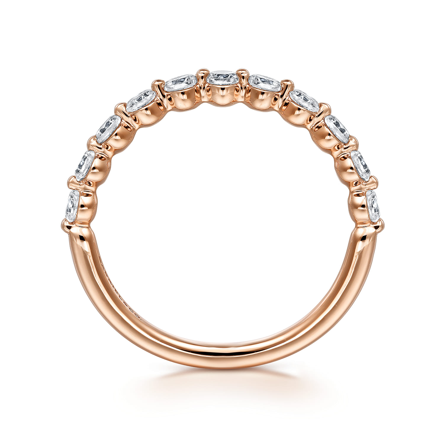 14K Rose Gold Matching Diamond Wedding Band - 0.61 ct - Shot 2