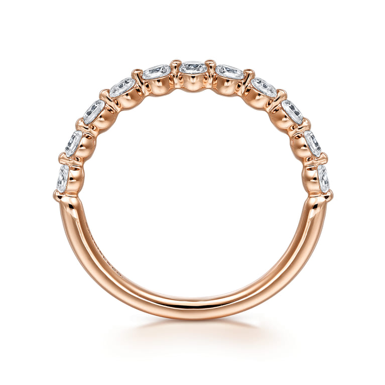 14K Rose Gold Matching Diamond Wedding Band - 0.61 ct - Shot 2