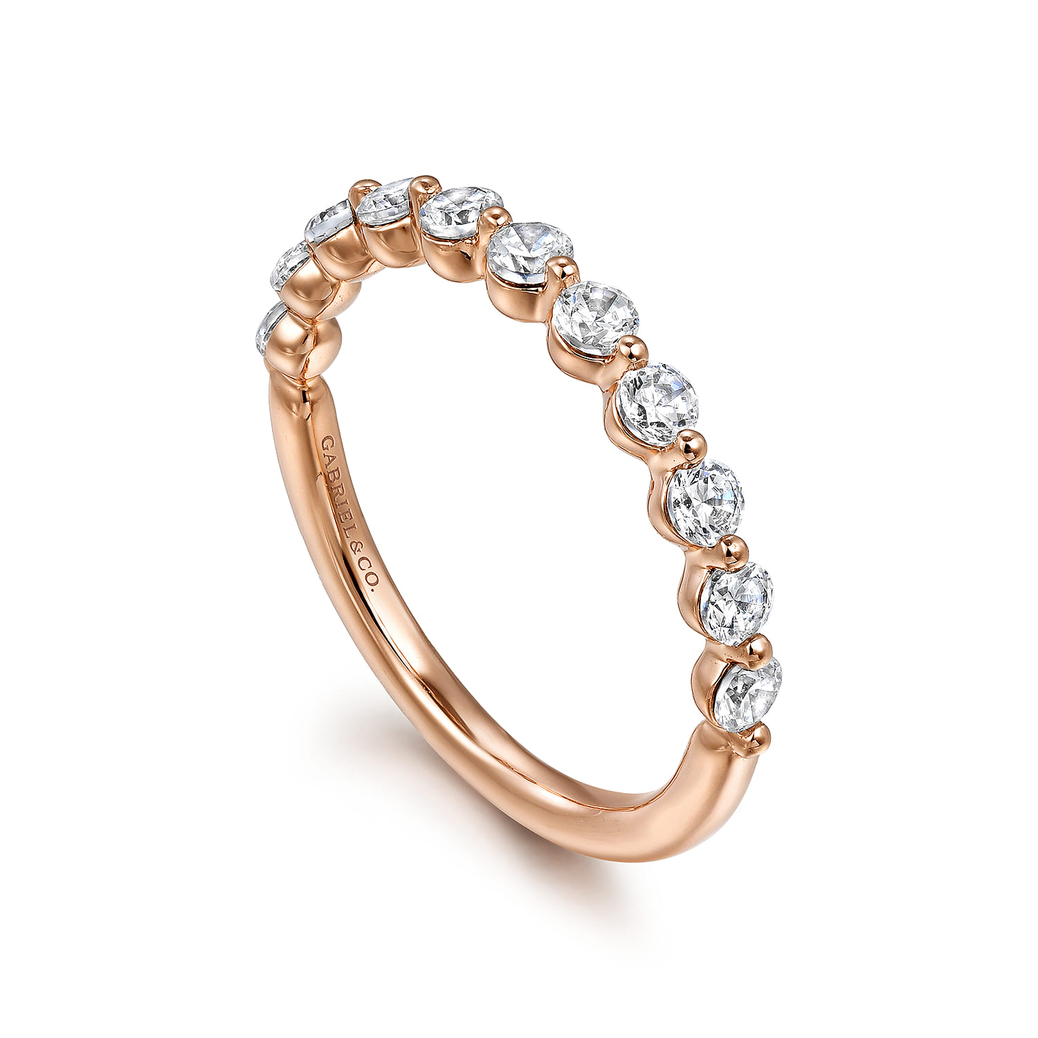 14K Rose Gold Matching Diamond Wedding Band - 0.61 ct - Shot 3