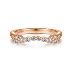 14K Rose Gold Matching Diamond Wedding Band