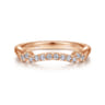14K Rose Gold Matching Diamond Wedding Band - 0.17 ct