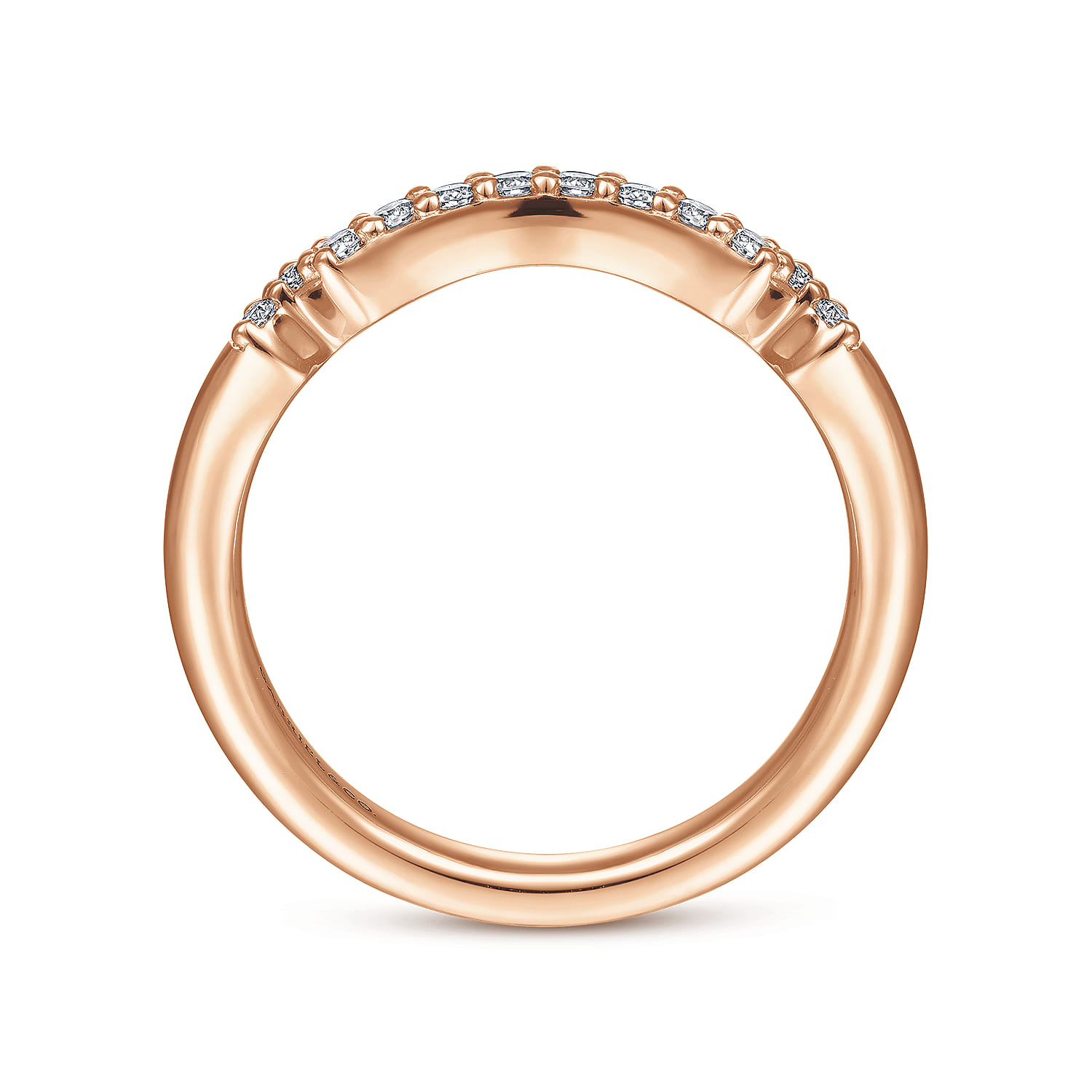 14K Rose Gold Matching Diamond Wedding Band - 0.17 ct - Shot 2