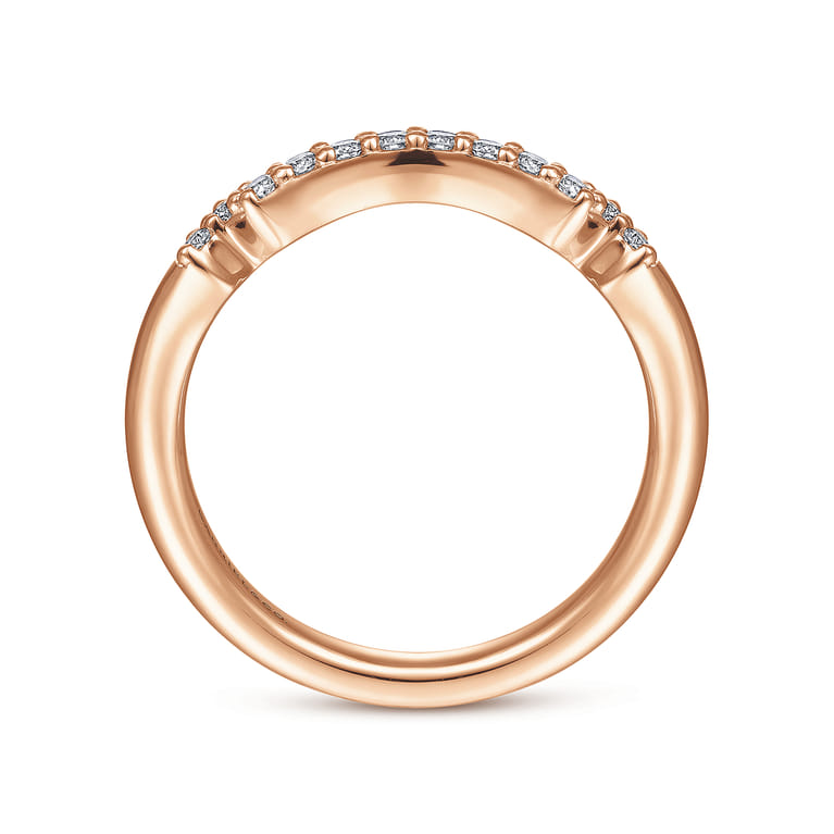 14K Rose Gold Matching Diamond Wedding Band - 0.17 ct - Shot 2