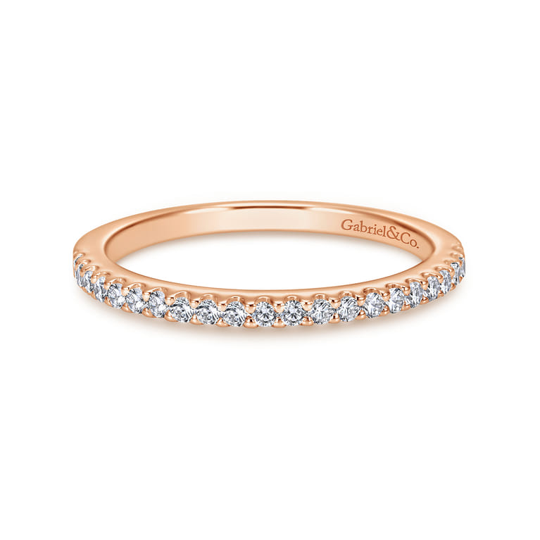 14K Rose Gold Matching Diamond Wedding Band - 0.18 ct - Shot 1
