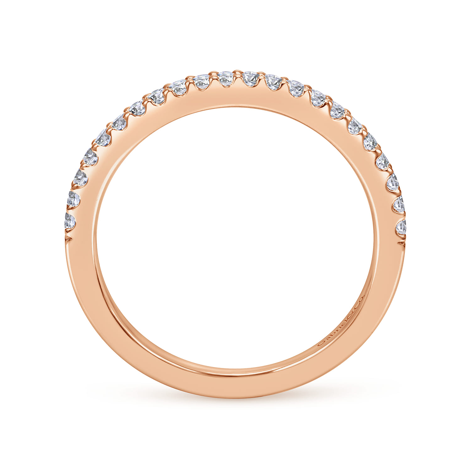 14K Rose Gold Matching Diamond Wedding Band - 0.18 ct - Shot 2