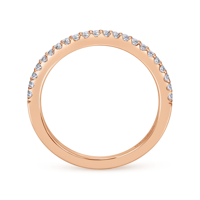 14K Rose Gold Matching Diamond Wedding Band - 0.18 ct - Shot 2