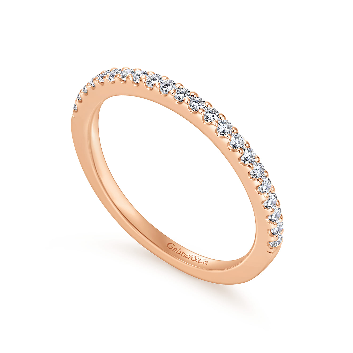 14K Rose Gold Matching Diamond Wedding Band - 0.18 ct - Shot 3