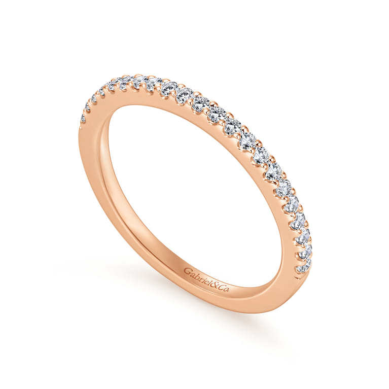 14K Rose Gold Matching Diamond Wedding Band - 0.18 ct - Shot 3