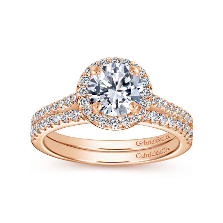 14K Rose Gold Matching Diamond Wedding Band - 0.18 ct - Shot 4