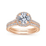14K Rose Gold Matching Diamond Wedding Band - 0.18 ct