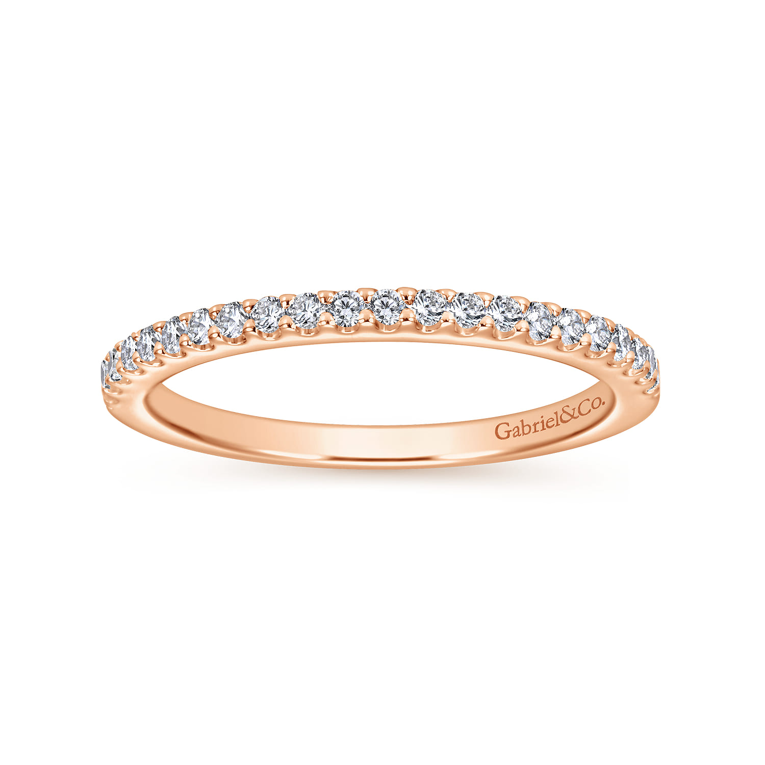 14K Rose Gold Matching Diamond Wedding Band - 0.18 ct - Shot 5