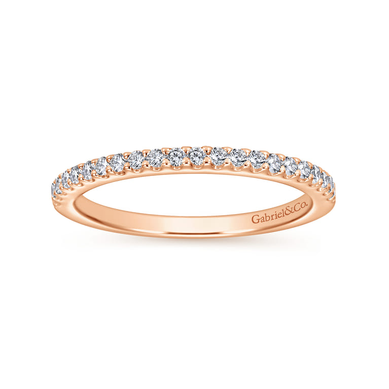 14K Rose Gold Matching Diamond Wedding Band - 0.18 ct - Shot 5
