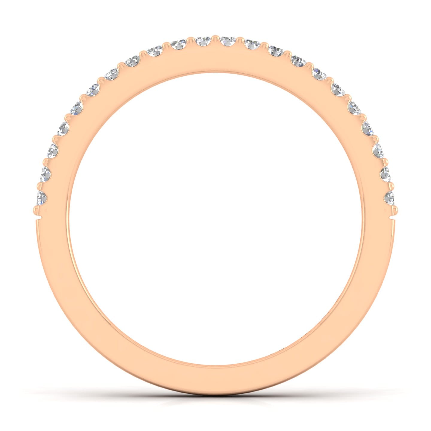 14K Rose Gold Matching Diamond Wedding Band - 0.18 ct - Shot 2