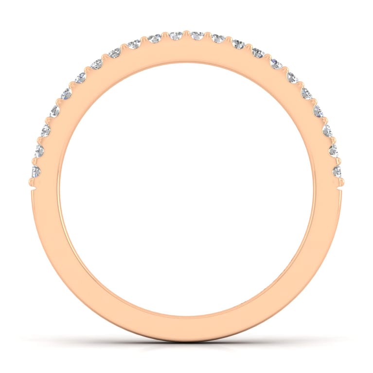 14K Rose Gold Matching Diamond Wedding Band - 0.18 ct - Shot 2