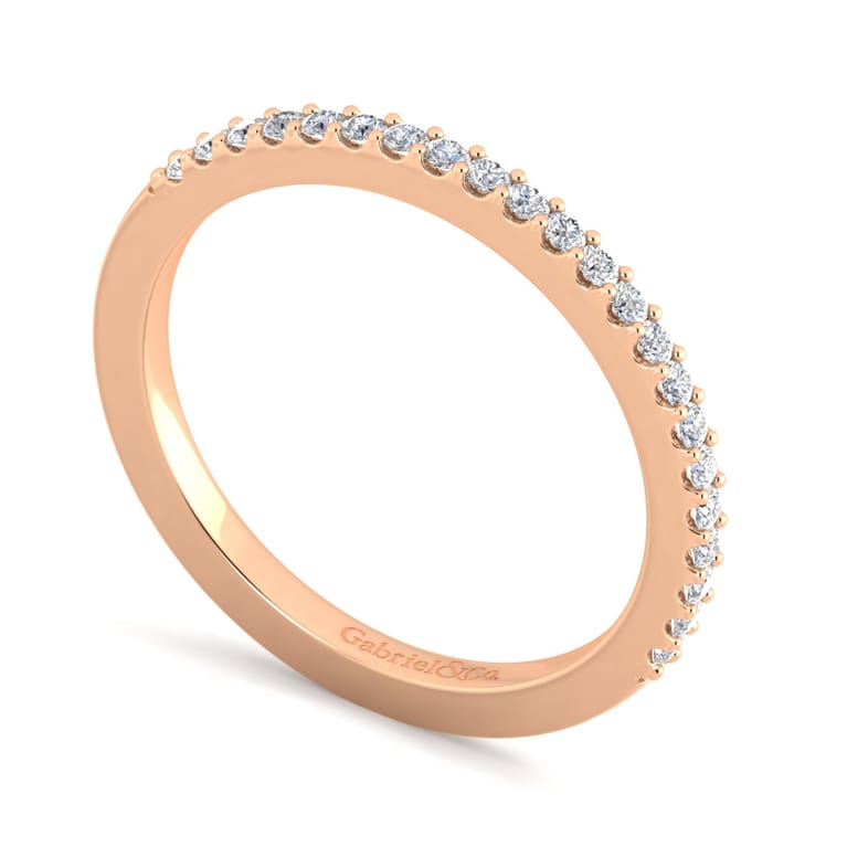 14K Rose Gold Matching Diamond Wedding Band - 0.18 ct - Shot 3