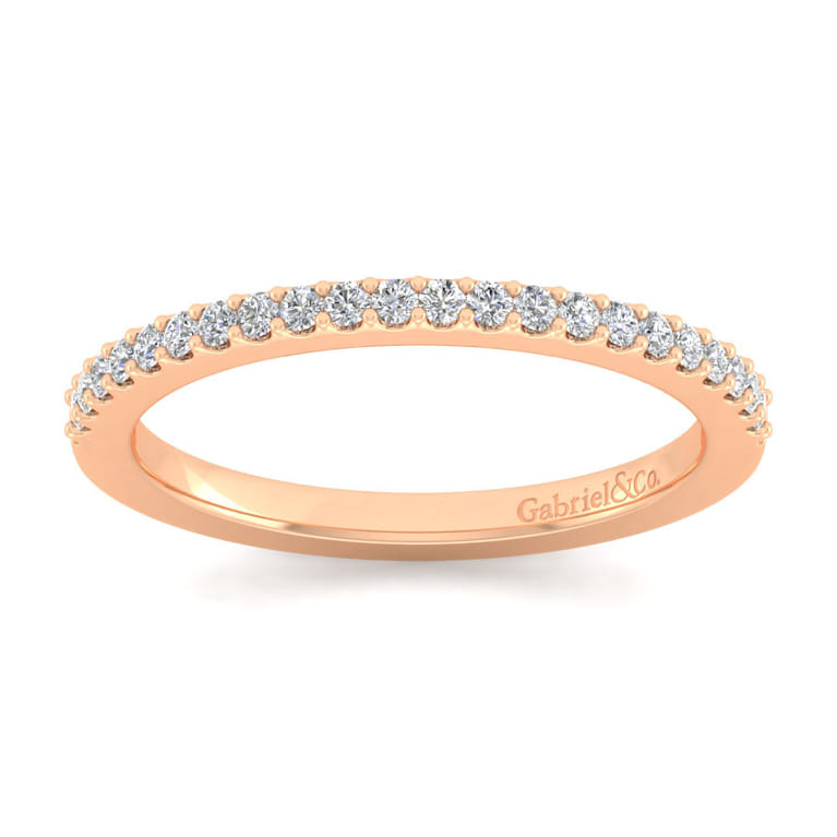 14K Rose Gold Matching Diamond Wedding Band - 0.18 ct - Shot 4
