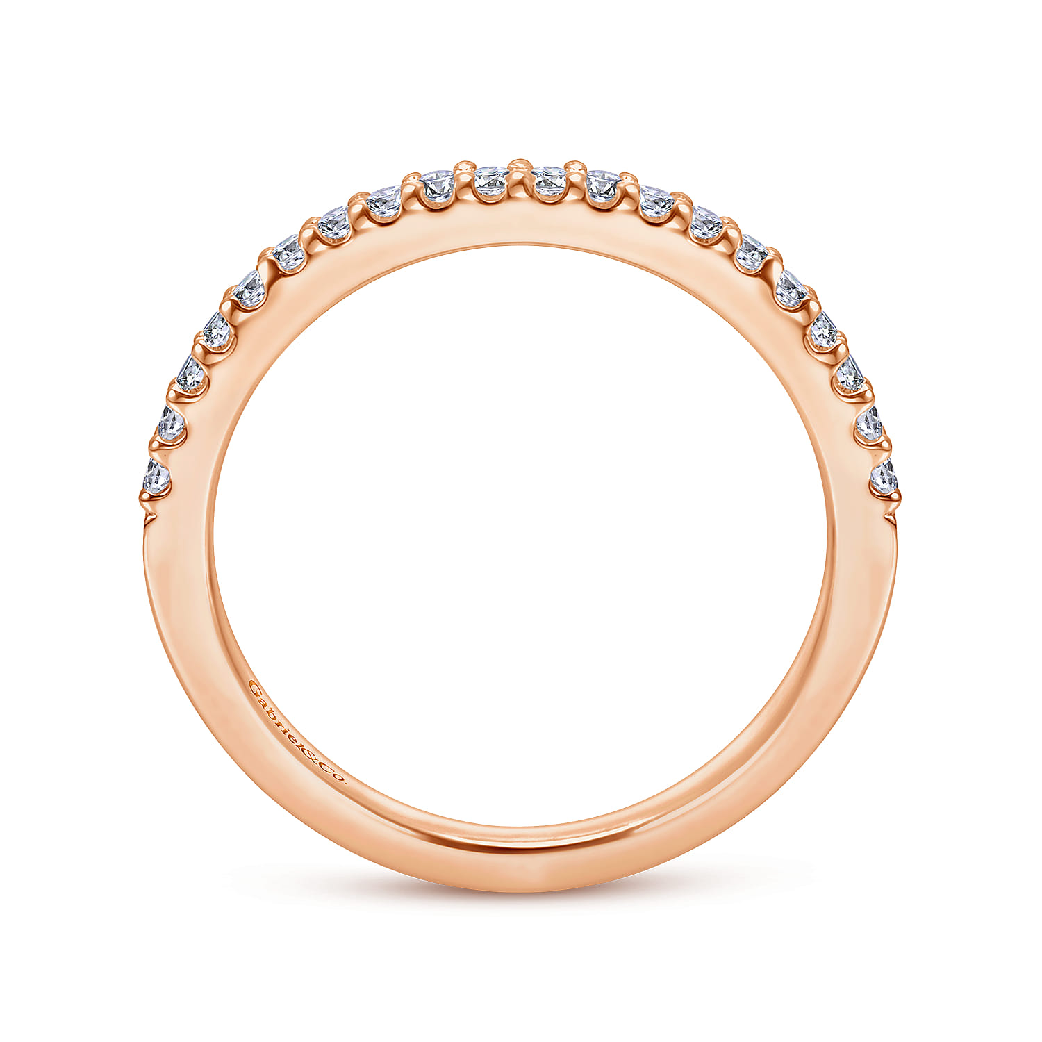 14K Rose Gold Matching Diamond Wedding Band - 0.2 ct - Shot 2
