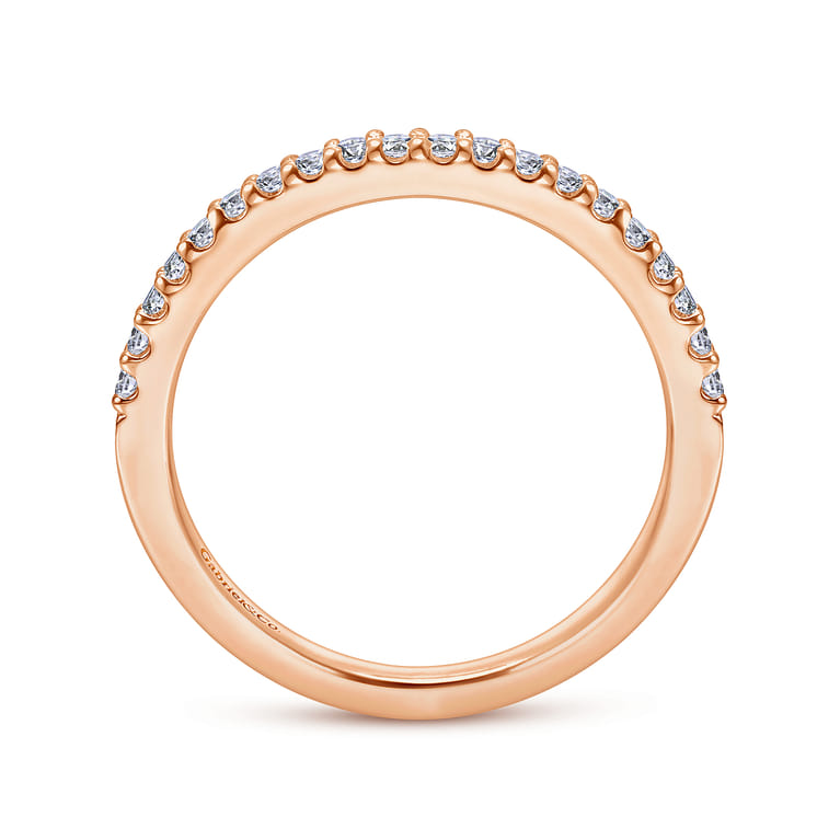 14K Rose Gold Matching Diamond Wedding Band - 0.2 ct - Shot 2