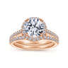 14K Rose Gold Matching Diamond Wedding Band - 0.2 ct