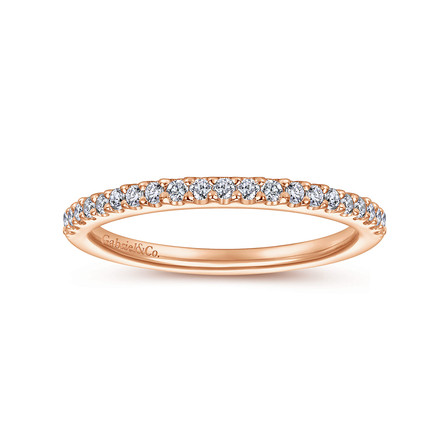 14K Rose Gold Matching Diamond Wedding Band - 0.2 ct - Shot 5