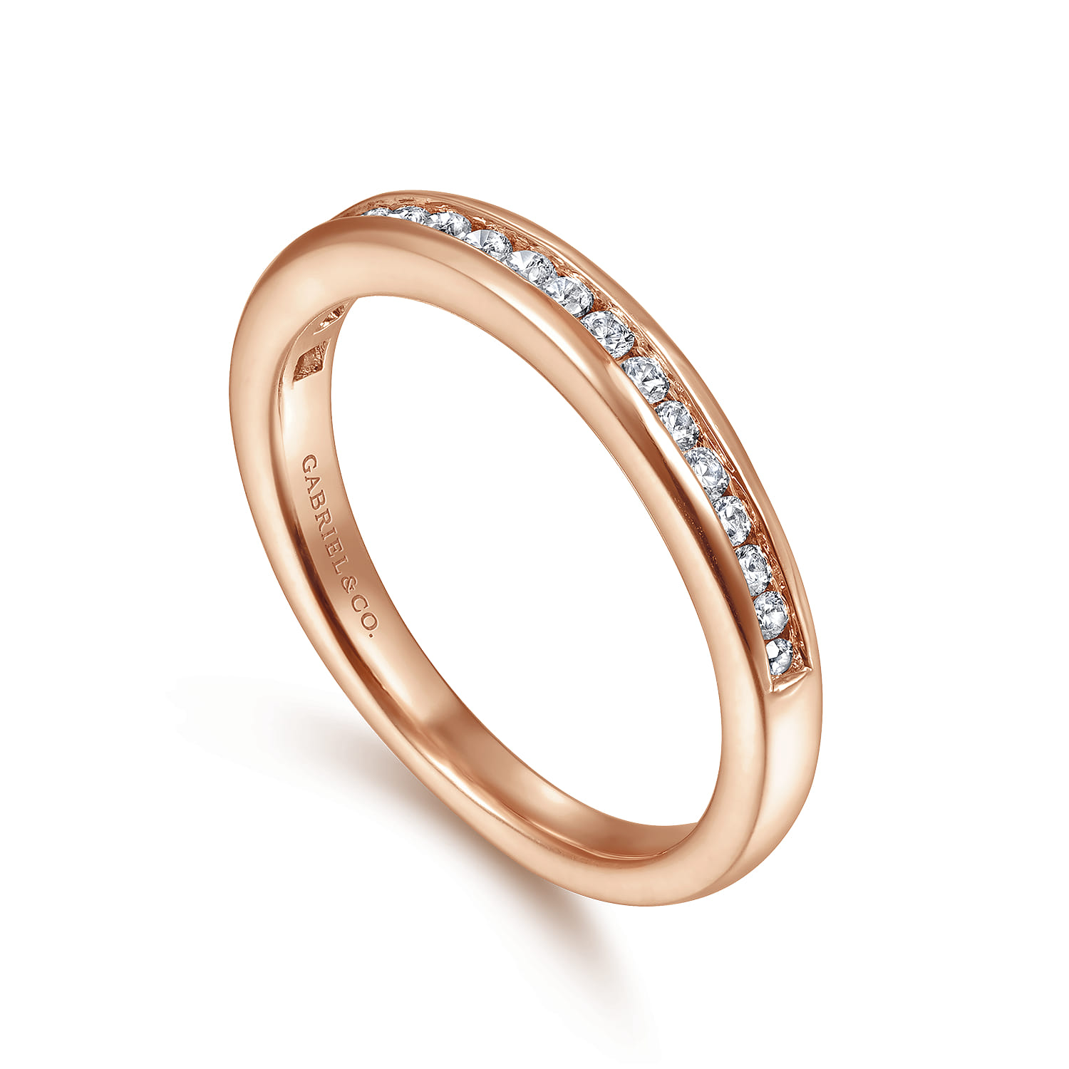 14K Rose Gold Matching Diamond Wedding Band - 0.23 ct - Shot 3