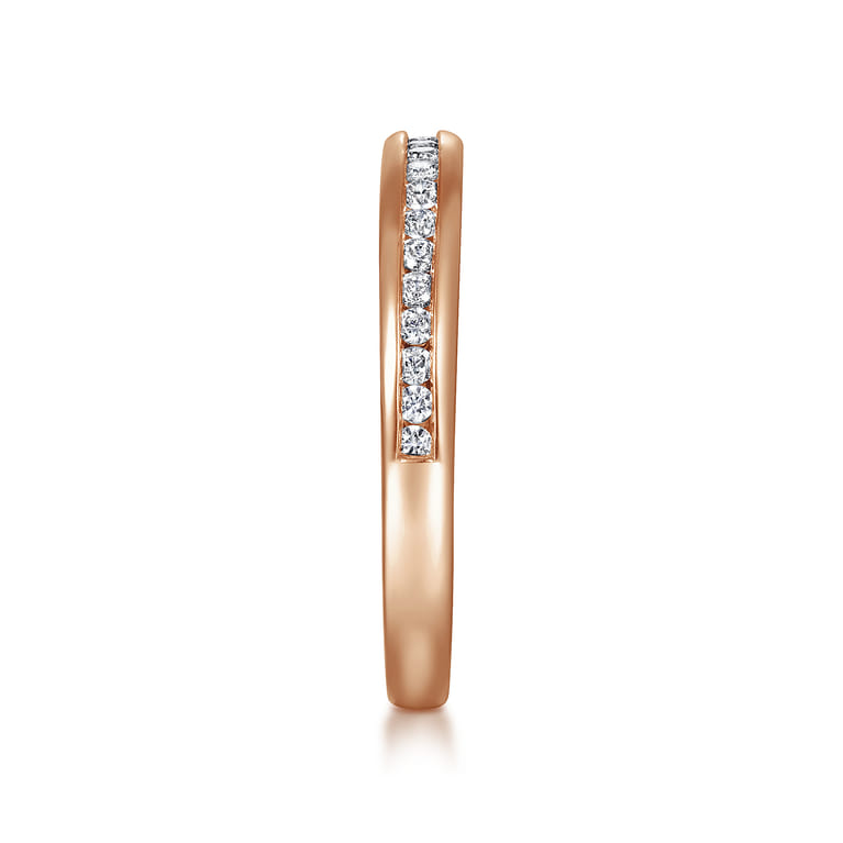 14K Rose Gold Matching Diamond Wedding Band - 0.23 ct - Shot 5