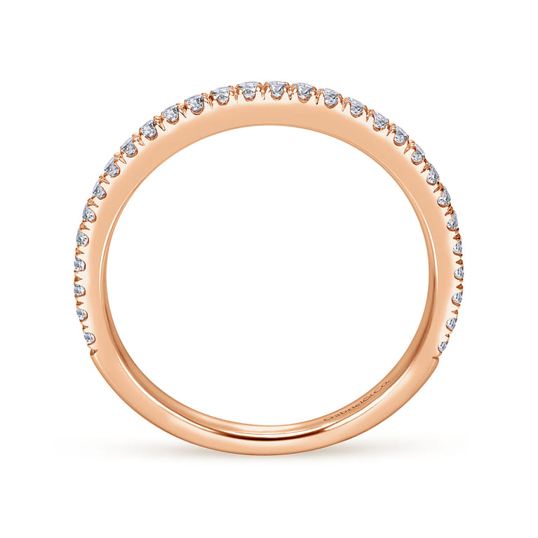 14K Rose Gold Matching Diamond Wedding Band - 0.23 ct - Shot 2