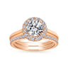 14K Rose Gold Matching Diamond Wedding Band - 0.23 ct