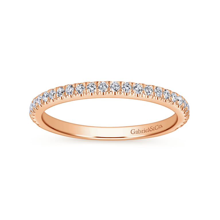 14K Rose Gold Matching Diamond Wedding Band - 0.23 ct - Shot 5