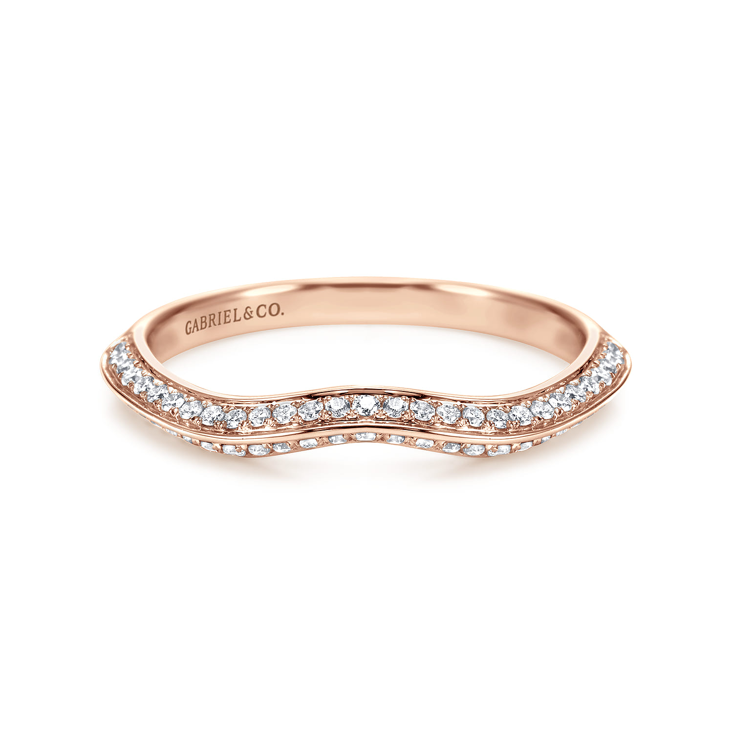 14K Rose Gold Matching Diamond Wedding Band - 0.28 ct - Shot 1
