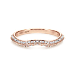 14K Rose Gold Matching Diamond Wedding Band