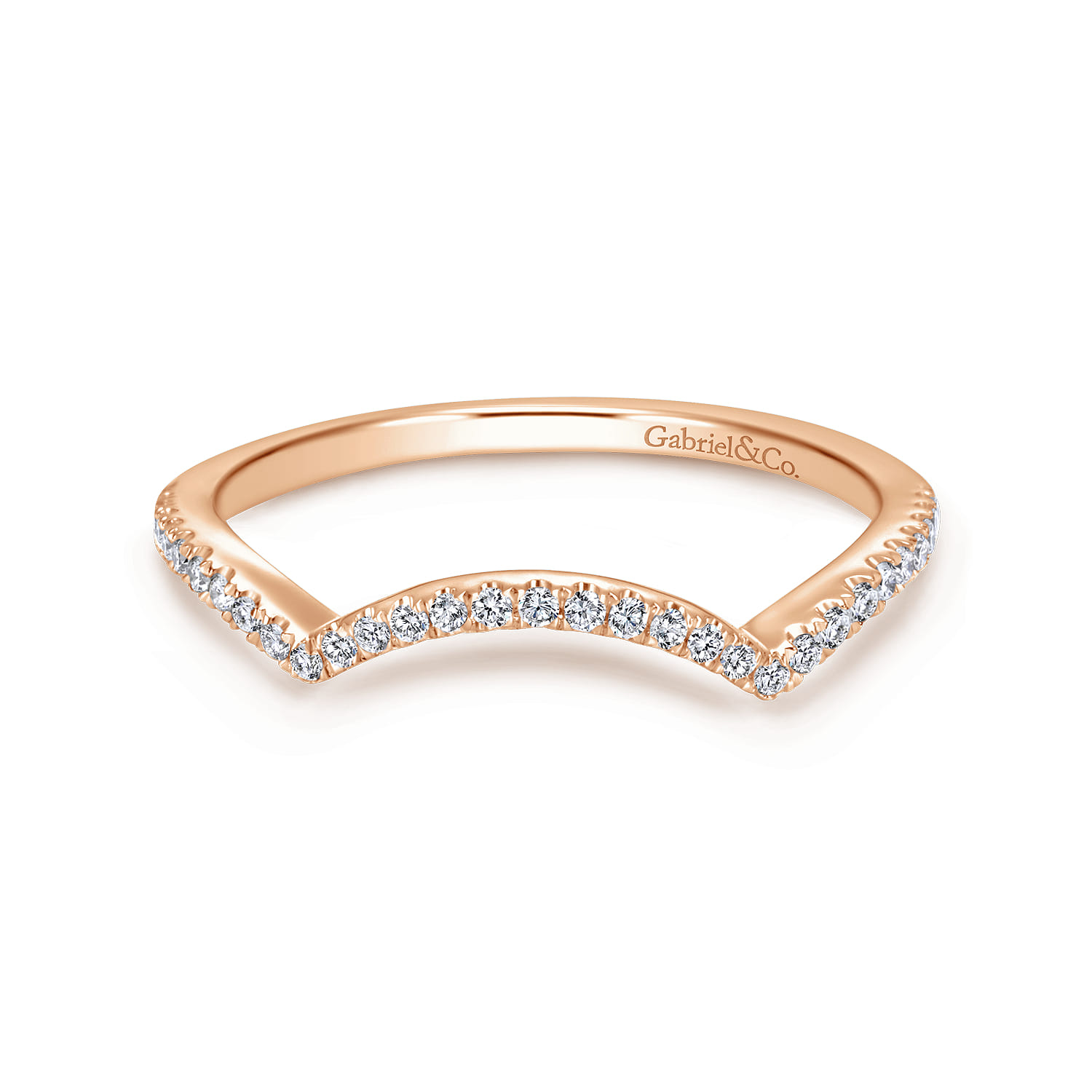 14K Rose Gold Matching Diamond Wedding Band - 0.14 ct - Shot 1