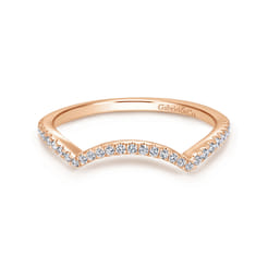 14K Rose Gold Matching Diamond Wedding Band
