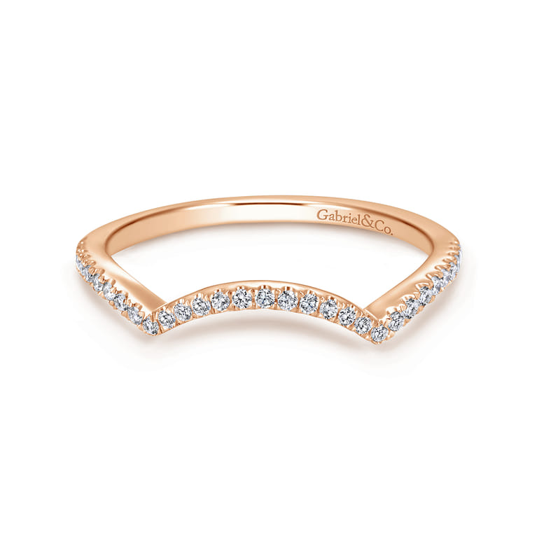 14K Rose Gold Matching Diamond Wedding Band - 0.14 ct - Shot 1