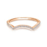 14K Rose Gold Matching Diamond Wedding Band - 0.14 ct