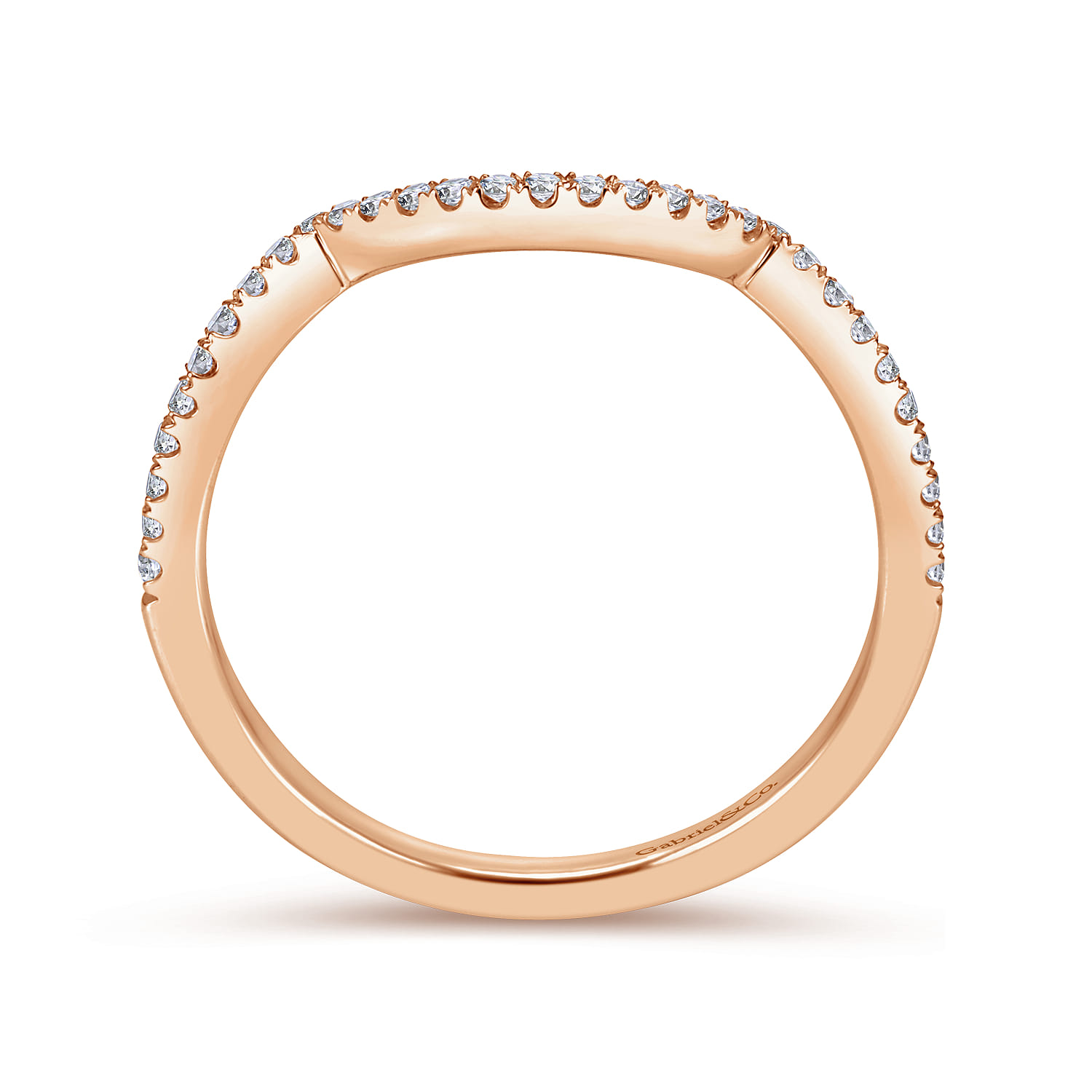 14K Rose Gold Matching Diamond Wedding Band - 0.14 ct - Shot 2