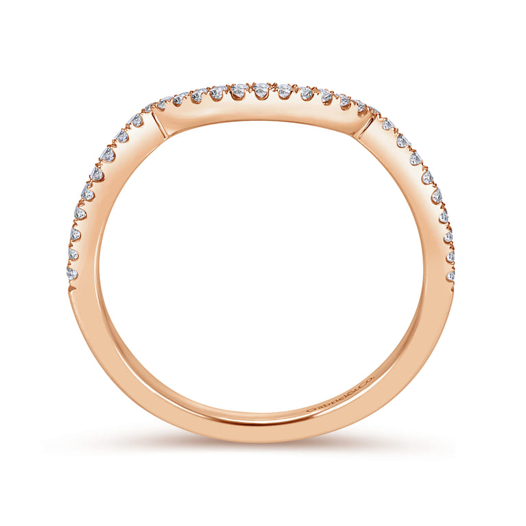 14K Rose Gold Matching Diamond Wedding Band - 0.14 ct - Shot 2