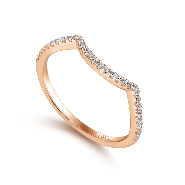14K Rose Gold Matching Diamond Wedding Band - 0.14 ct - Shot 3