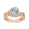 14K Rose Gold Matching Diamond Wedding Band - 0.14 ct