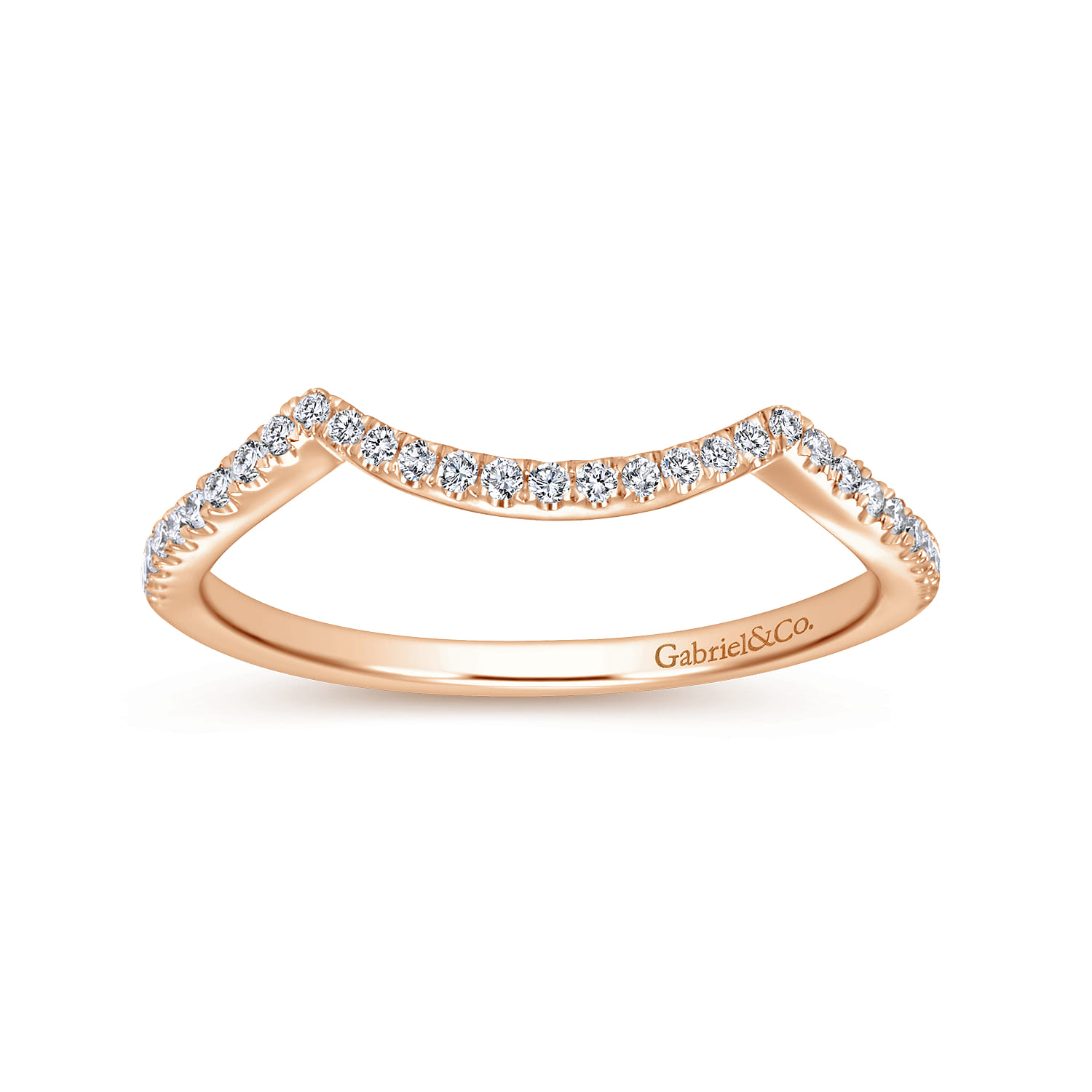 14K Rose Gold Matching Diamond Wedding Band - 0.14 ct - Shot 5