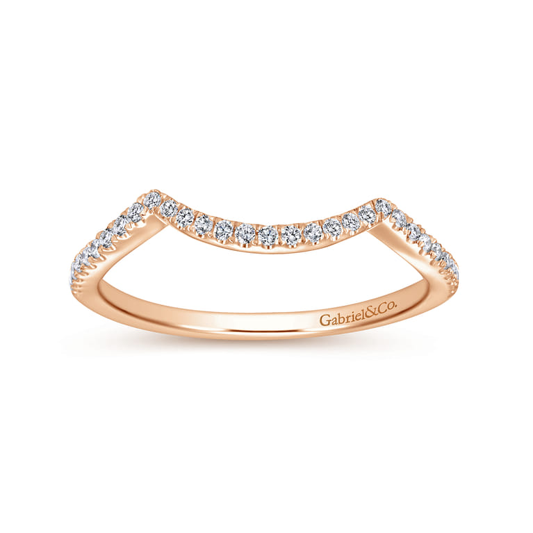 14K Rose Gold Matching Diamond Wedding Band - 0.14 ct - Shot 5