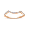 14K Rose Gold Matching Diamond Wedding Band - 0.14 ct