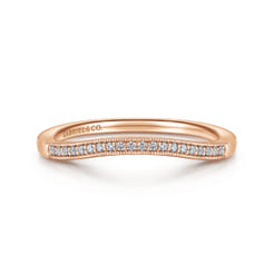 14K Rose Gold Matching Diamond Wedding Band