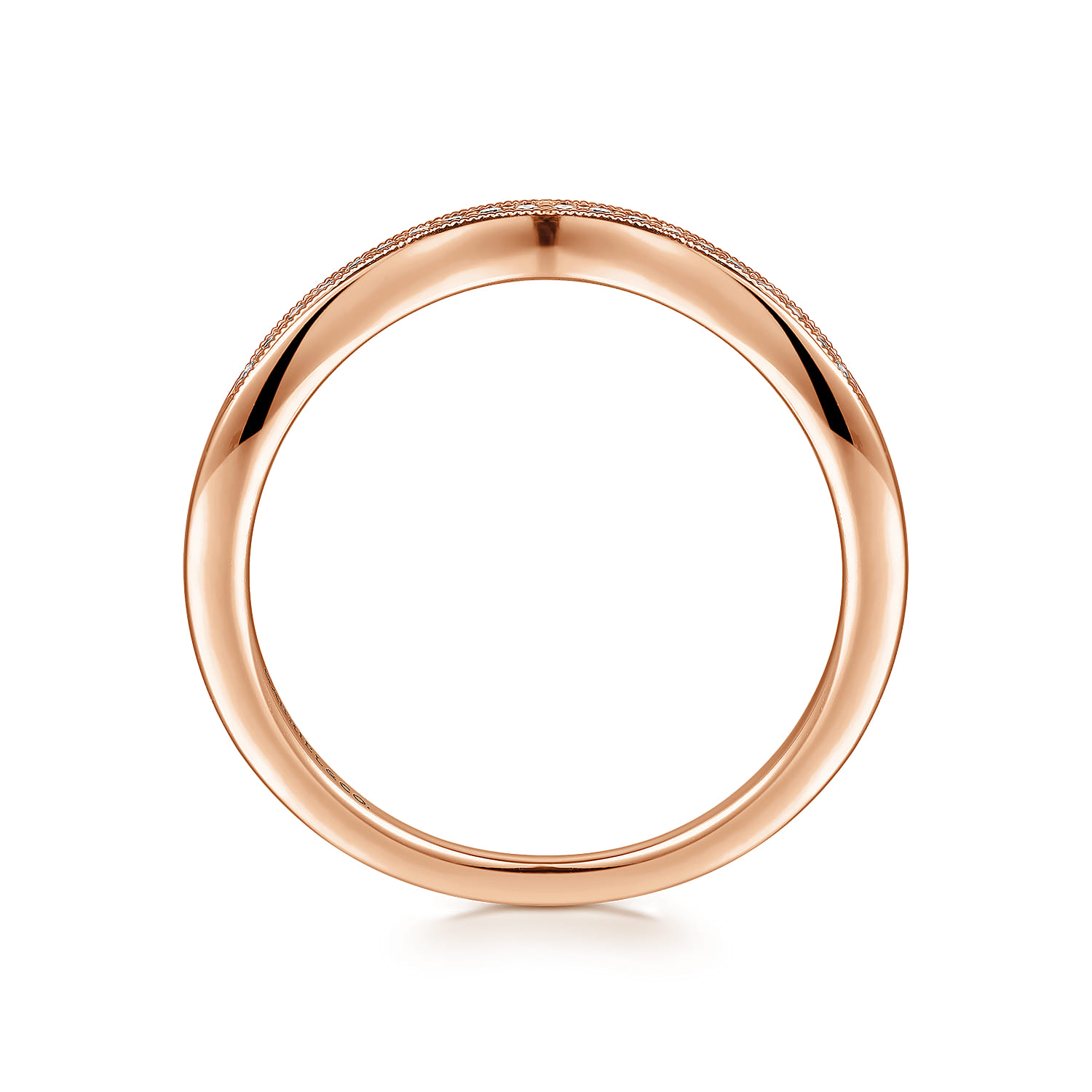 14K Rose Gold Matching Diamond Wedding Band - 0.05 ct - Shot 2