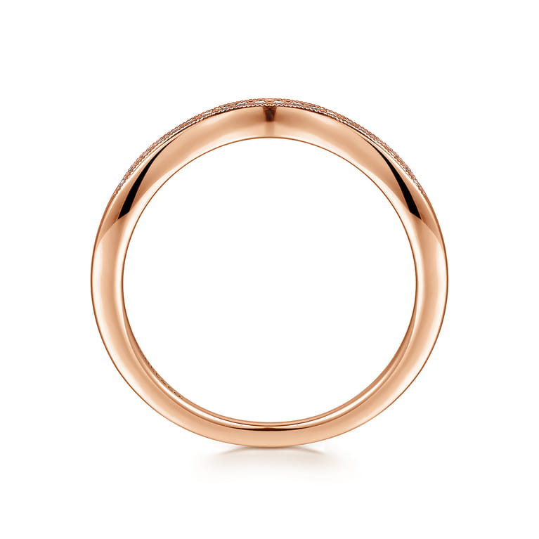14K Rose Gold Matching Diamond Wedding Band - 0.05 ct - Shot 2