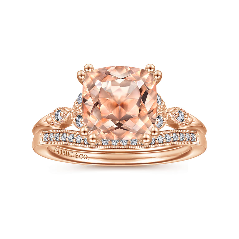 14K Rose Gold Matching Diamond Wedding Band - 0.05 ct - Shot 4