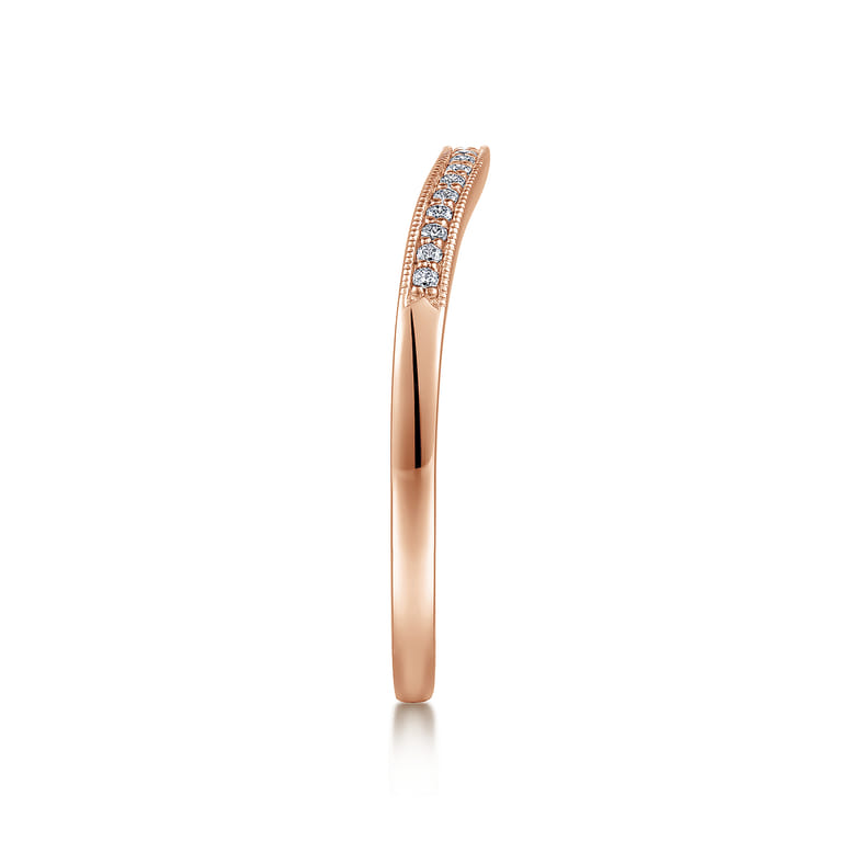 14K Rose Gold Matching Diamond Wedding Band - 0.05 ct - Shot 5